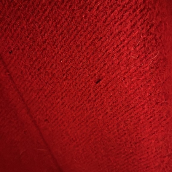 Vintage Red Wool Coat with Fur Size M/L - Picture 13 of 16